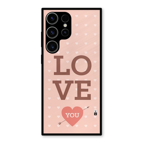 Love You Hearts Metal Back Case for Galaxy S23 Ultra