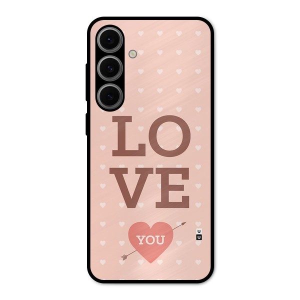 Love You Hearts Metal Back Case for Galaxy S24 FE