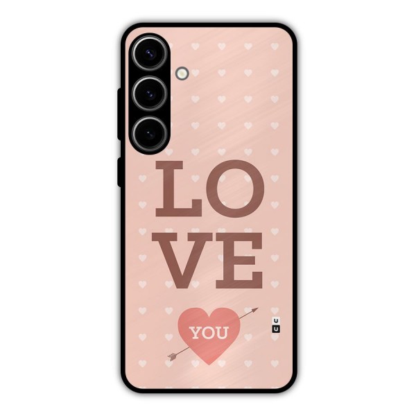 Love You Hearts Metal Back Case for Galaxy S24 Plus