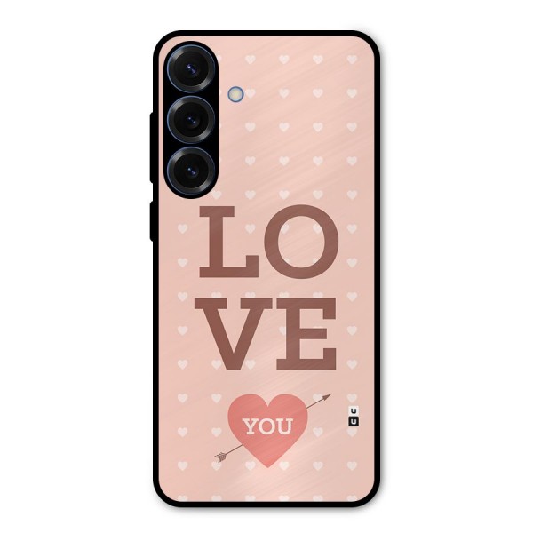 Love You Hearts Metal Back Case for Galaxy S25 Plus