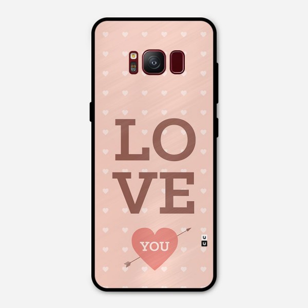 Love You Hearts Metal Back Case for Galaxy S8