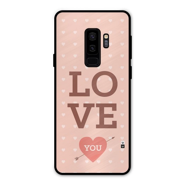 Love You Hearts Metal Back Case for Galaxy S9 Plus