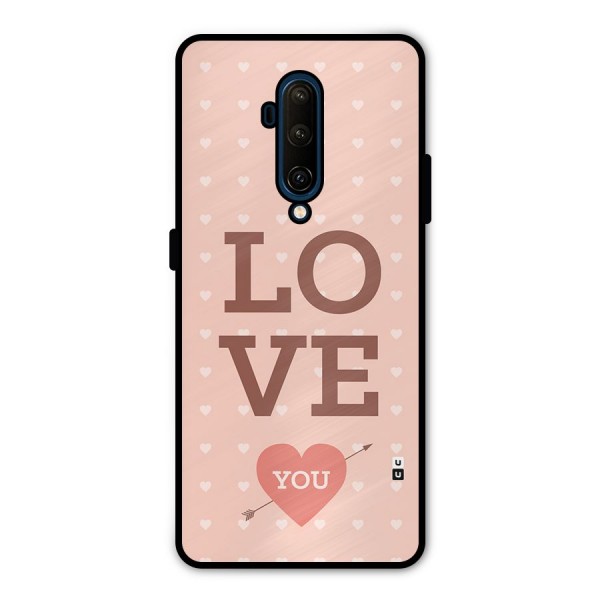 Love You Hearts Metal Back Case for OnePlus 7T Pro