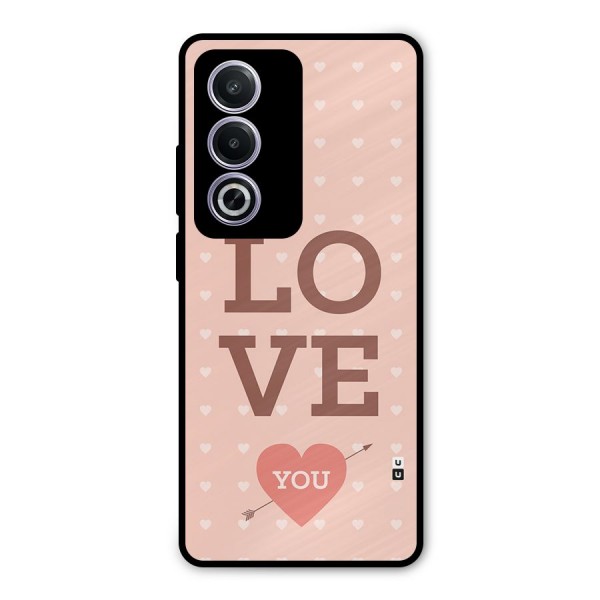 Love You Hearts Metal Back Case for Oppo A3 Pro