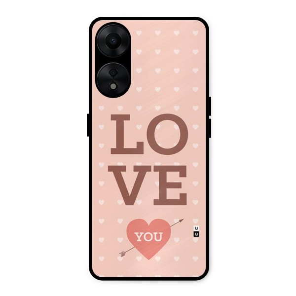 Love You Hearts Metal Back Case for Oppo A78 5G