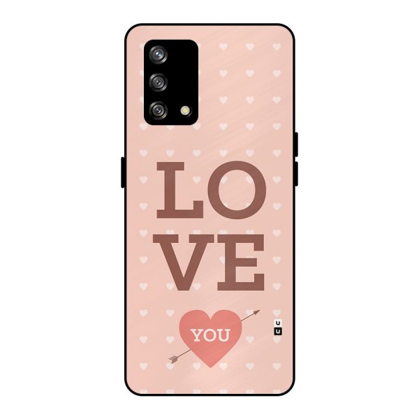 Love You Hearts Metal Back Case for Oppo F19s