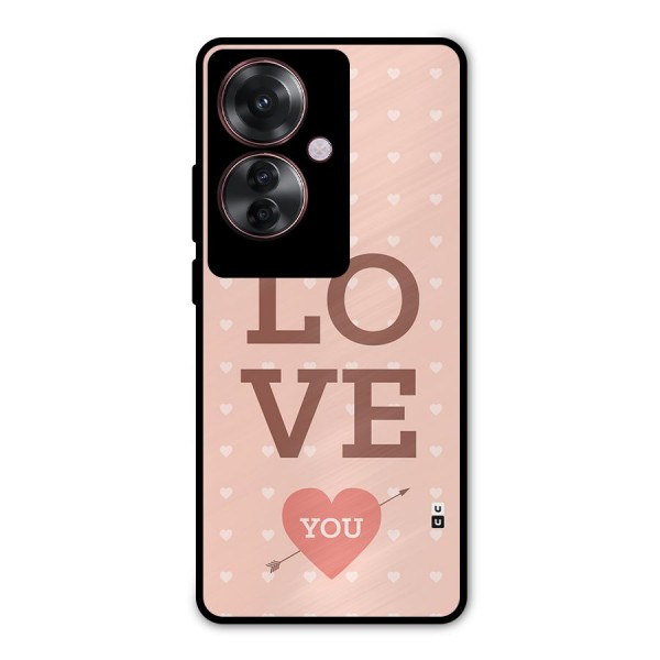 Love You Hearts Metal Back Case for Oppo F25 Pro