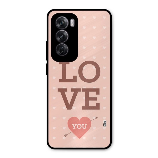 Love You Hearts Metal Back Case for Oppo Reno12 Pro