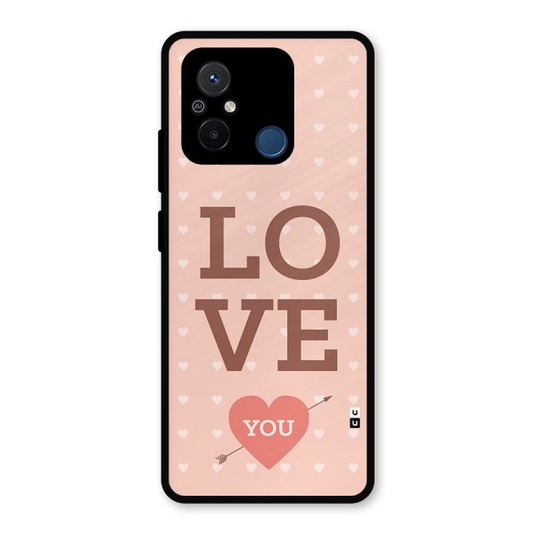 Love You Hearts Metal Back Case for Poco C55