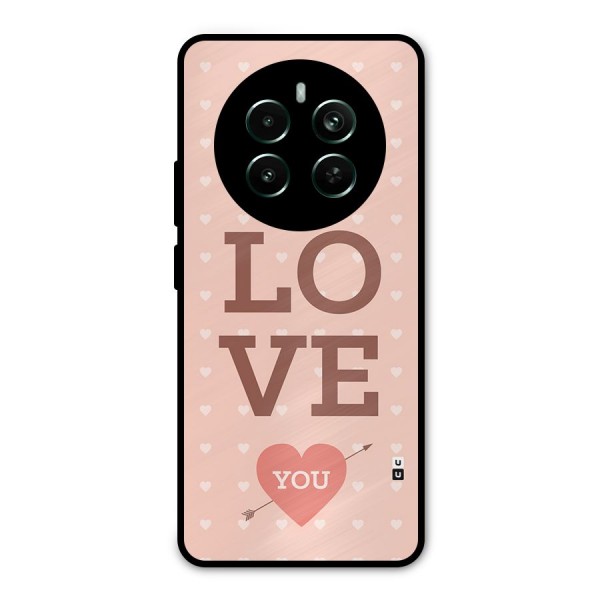 Love You Hearts Metal Back Case for Realme 12 Plus