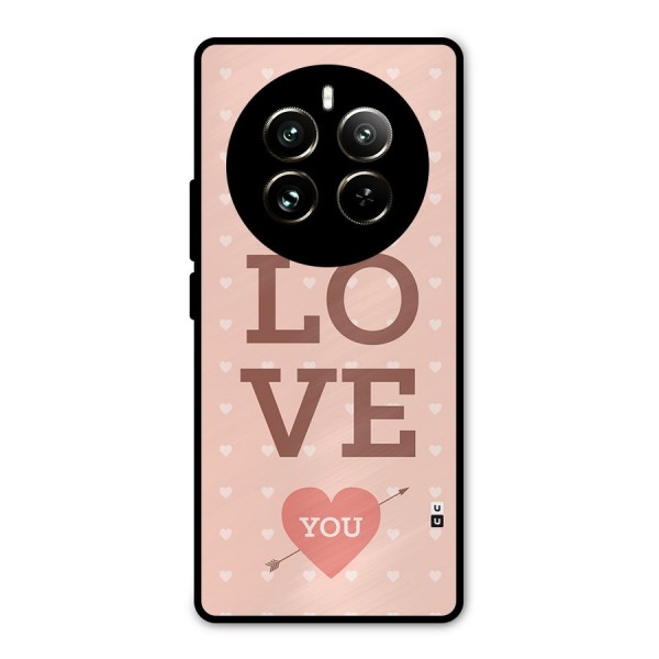 Love You Hearts Metal Back Case for Realme 12 Pro