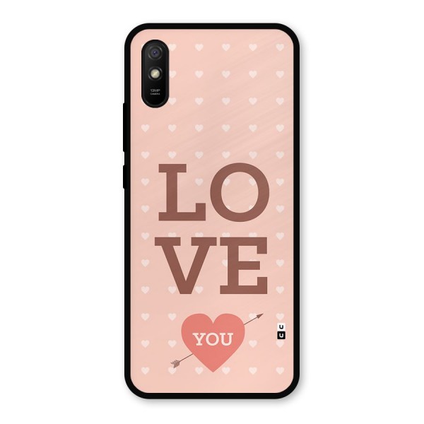 Love You Hearts Metal Back Case for Redmi 9i