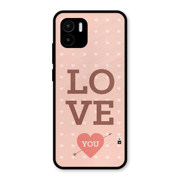 Love You Hearts Metal Back Case for Redmi A2