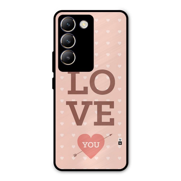 Love You Hearts Metal Back Case for Vivo T3 5G