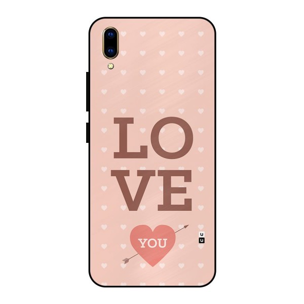 Love You Hearts Metal Back Case for Vivo V11 Pro