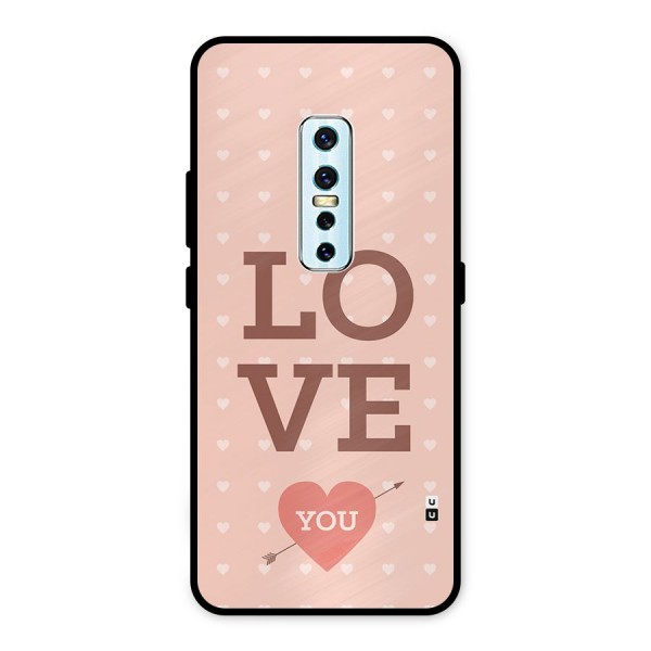 Love You Hearts Metal Back Case for Vivo V17 Pro