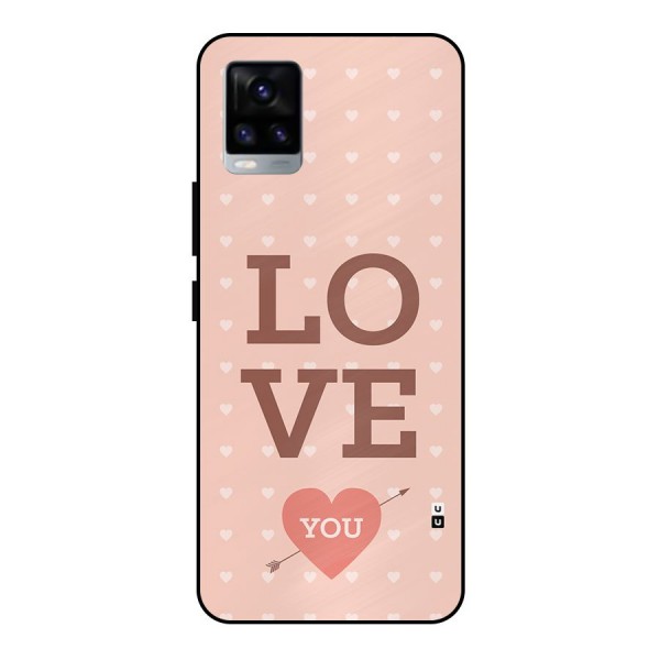 Love You Hearts Metal Back Case for Vivo V20 2021