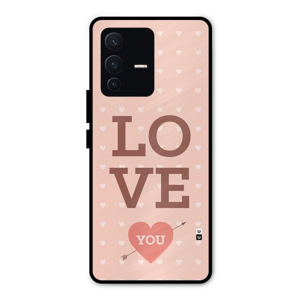 Love You Hearts Metal Back Case for Vivo V23 Pro