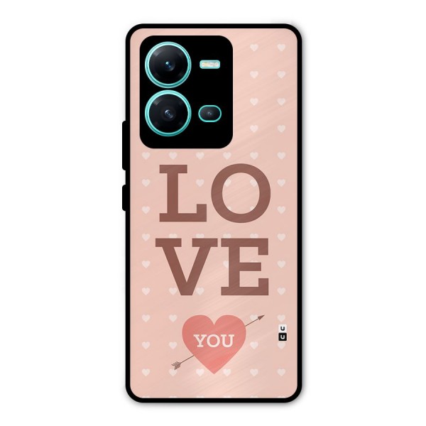 Love You Hearts Metal Back Case for Vivo V25