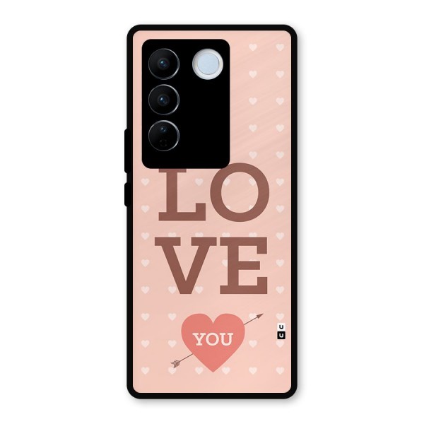 Love You Hearts Metal Back Case for Vivo V27