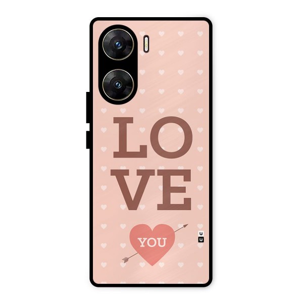 Love You Hearts Metal Back Case for Vivo V29e