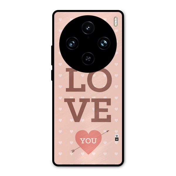 Love You Hearts Metal Back Case for Vivo X100 Pro