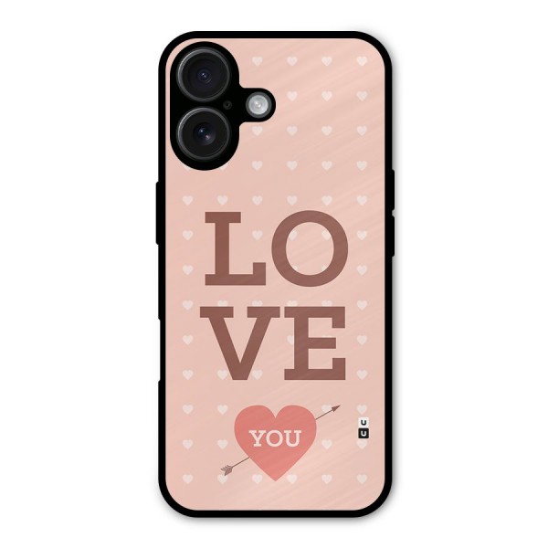 Love You Hearts Metal Back Case for iPhone 16