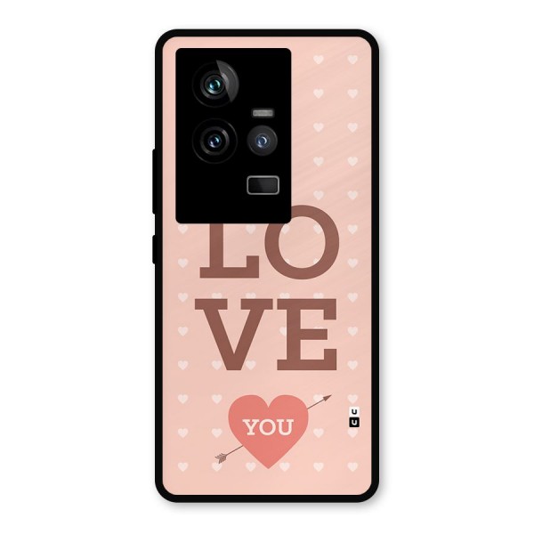 Love You Hearts Metal Back Case for iQOO 11 5G