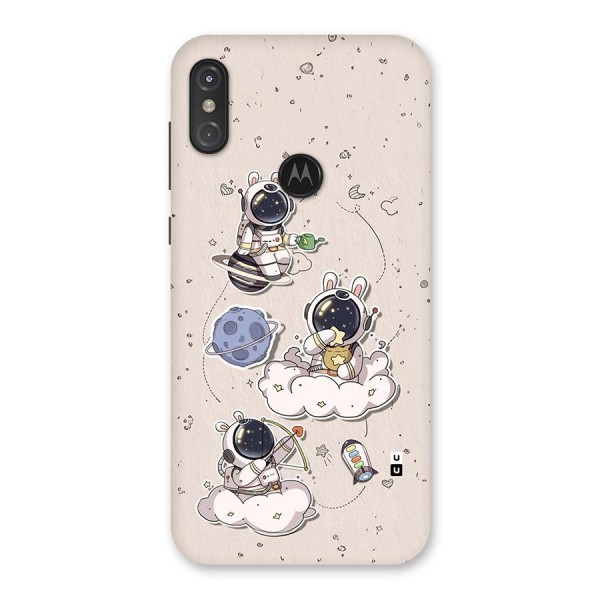 Lovely Astronaut Playing Back Case for Motorola One Power