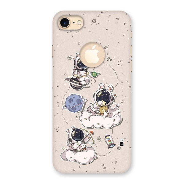 Lovely Astronaut Playing Back Case for iPhone 8 Logo Cut