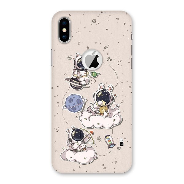 Lovely Astronaut Playing Back Case for iPhone XS Logo Cut