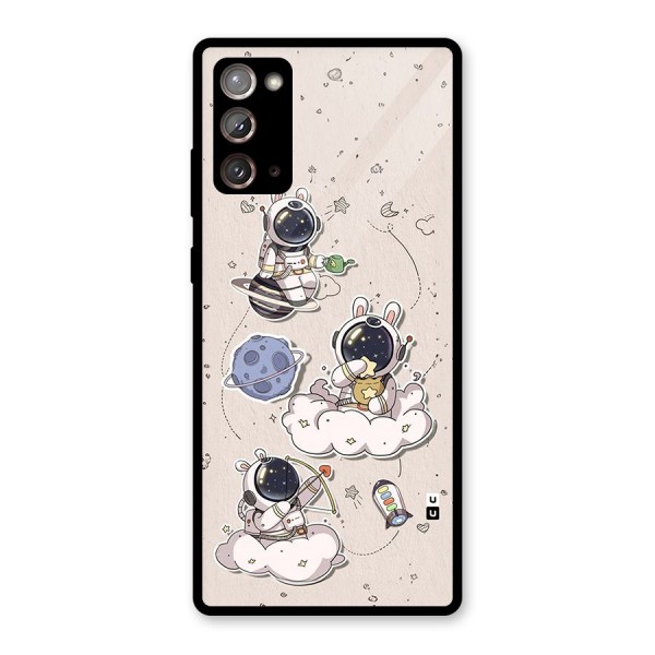 Lovely Astronaut Playing Glass Back Case for Galaxy Note 20