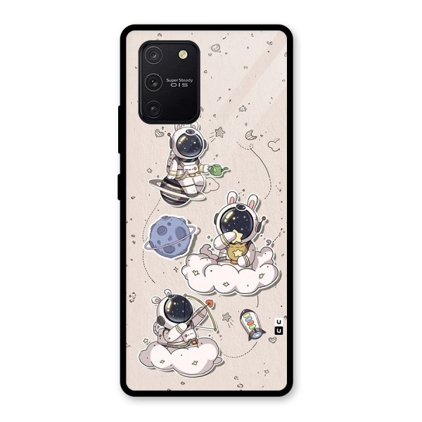 Lovely Astronaut Playing Glass Back Case for Galaxy S10 Lite