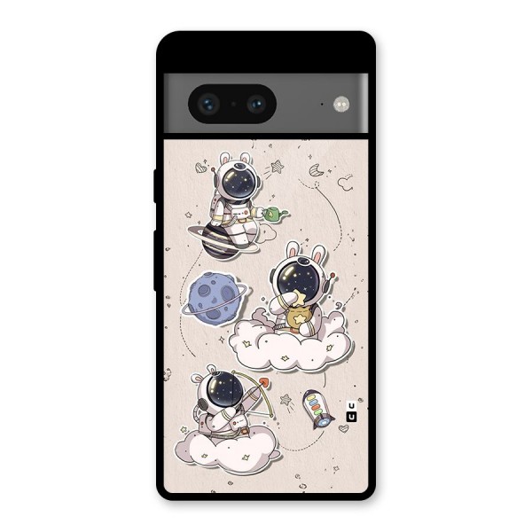 Lovely Astronaut Playing Glass Back Case for Google Pixel 7