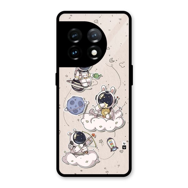 Lovely Astronaut Playing Glass Back Case for OnePlus 11