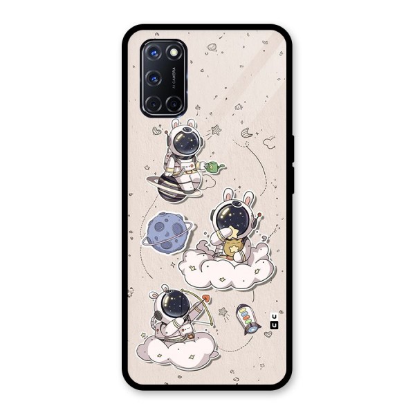 Lovely Astronaut Playing Glass Back Case for Oppo A52