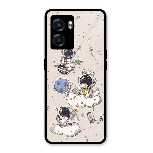 Lovely Astronaut Playing Glass Back Case for Oppo K10 (5G)