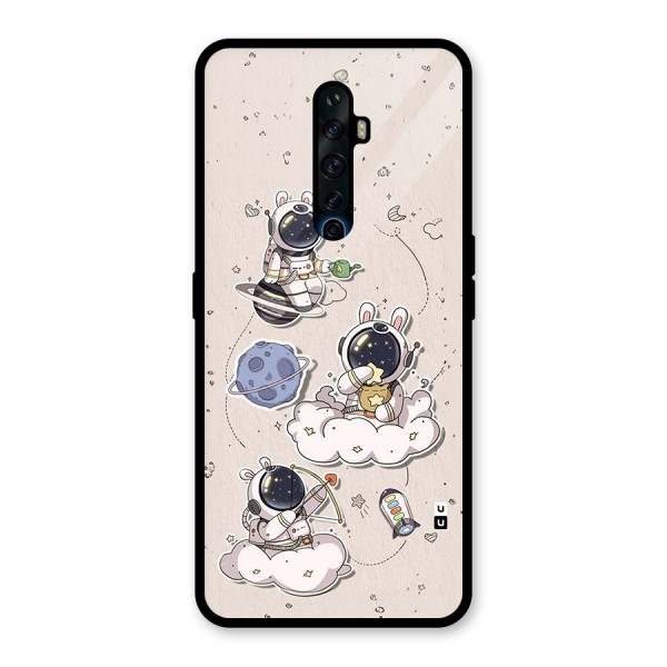 Lovely Astronaut Playing Glass Back Case for Oppo Reno2 Z