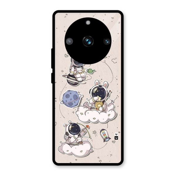 Lovely Astronaut Playing Glass Back Case for Realme 11 Pro