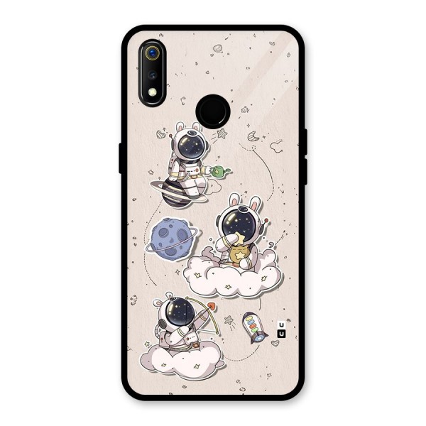 Lovely Astronaut Playing Glass Back Case for Realme 3