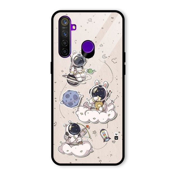 Lovely Astronaut Playing Glass Back Case for Realme 5 Pro