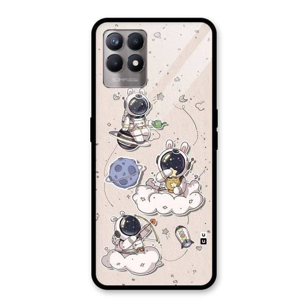 Lovely Astronaut Playing Glass Back Case for Realme 8i