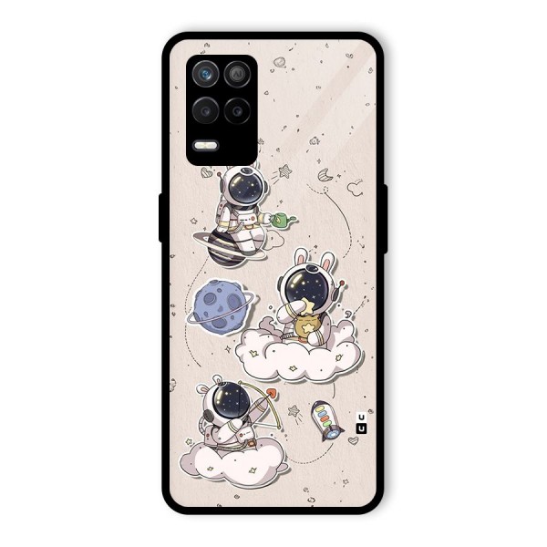 Lovely Astronaut Playing Glass Back Case for Realme 9 5G