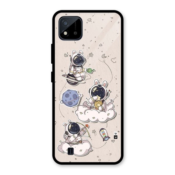 Lovely Astronaut Playing Glass Back Case for Realme C11 2021