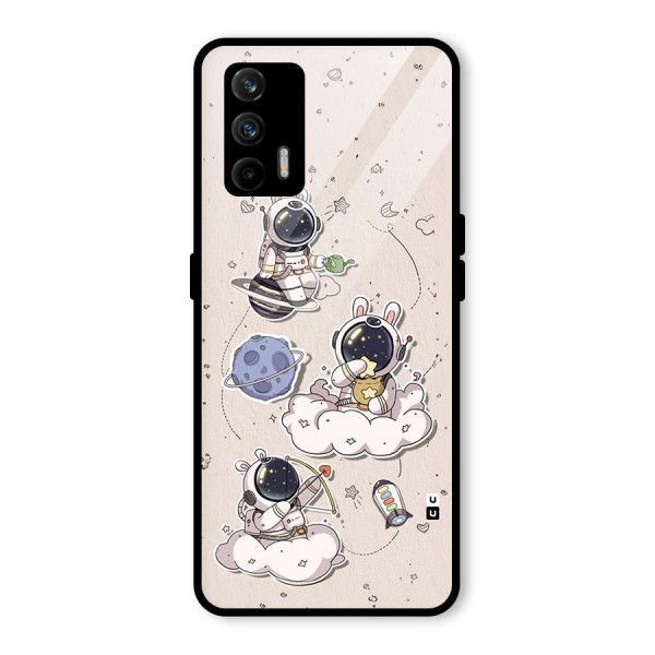 Lovely Astronaut Playing Glass Back Case for Realme GT 5G