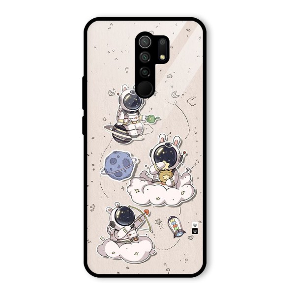 Lovely Astronaut Playing Glass Back Case for Redmi 9 Prime