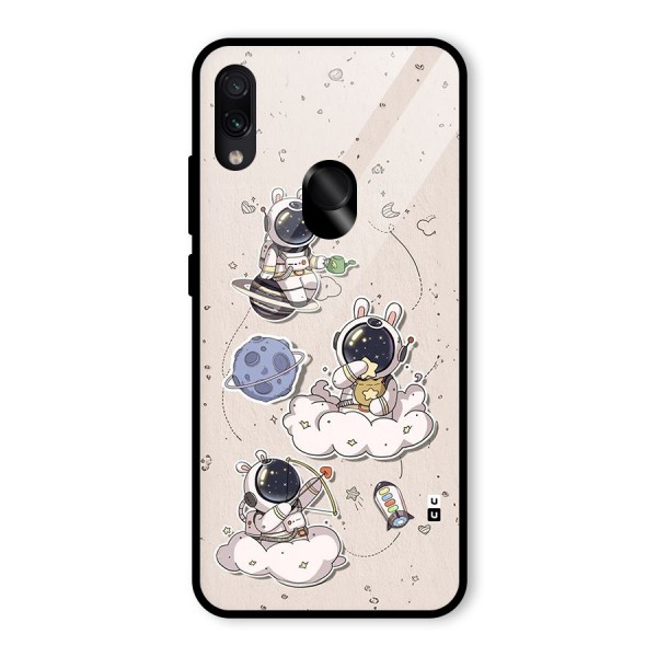 Lovely Astronaut Playing Glass Back Case for Redmi Note 7