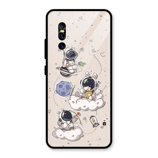 Lovely Astronaut Playing Glass Back Case for Vivo V15 Pro