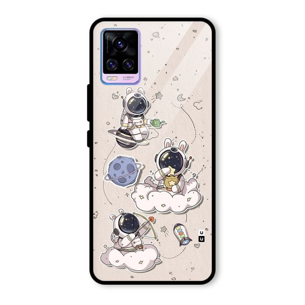 Lovely Astronaut Playing Glass Back Case for Vivo V20 Pro