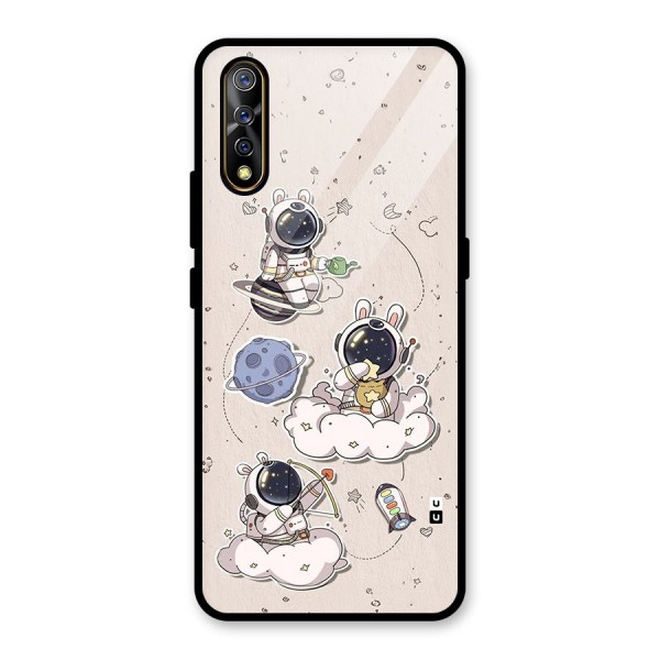 Lovely Astronaut Playing Glass Back Case for Vivo Z1x